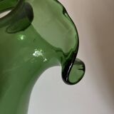 XXL pitcher vase in blown Empoli glass H40cm