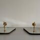 Pair of brass wall lights with mirrors, mid-20th century, Italy, 1960.