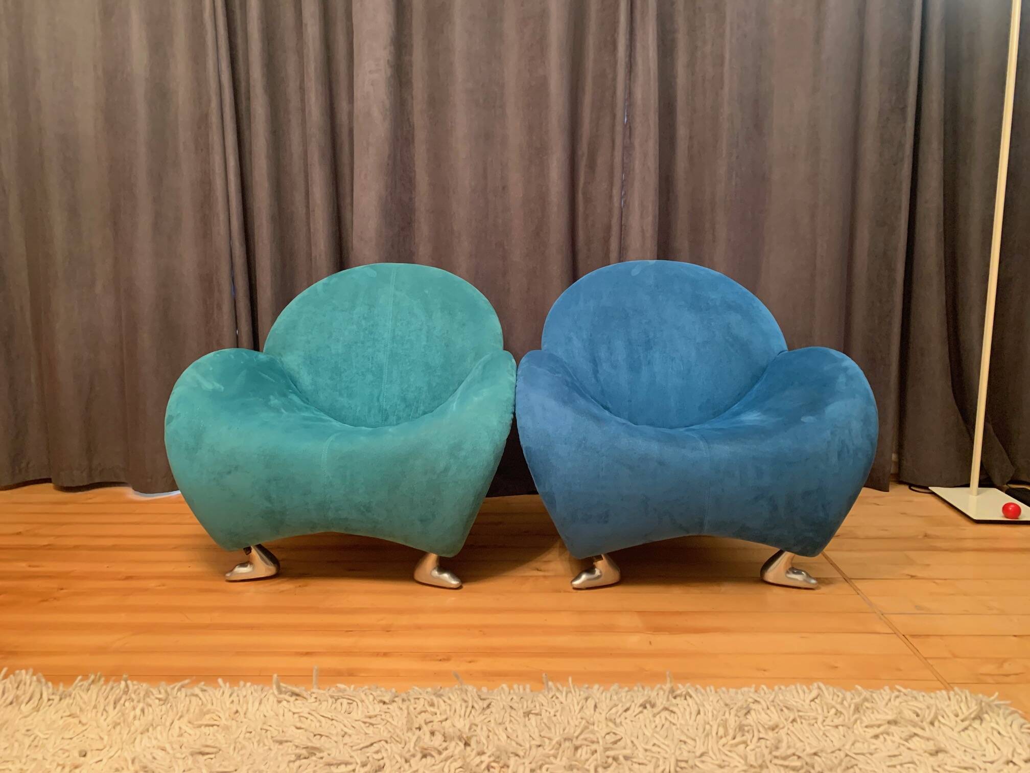 Pair of Papageno armchairs designed by Jan Armgardt, Leolux, Netherlands, 1990s