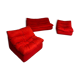 Living room sofa and 2 armchairs French design Steiner 70s vintage fabric
