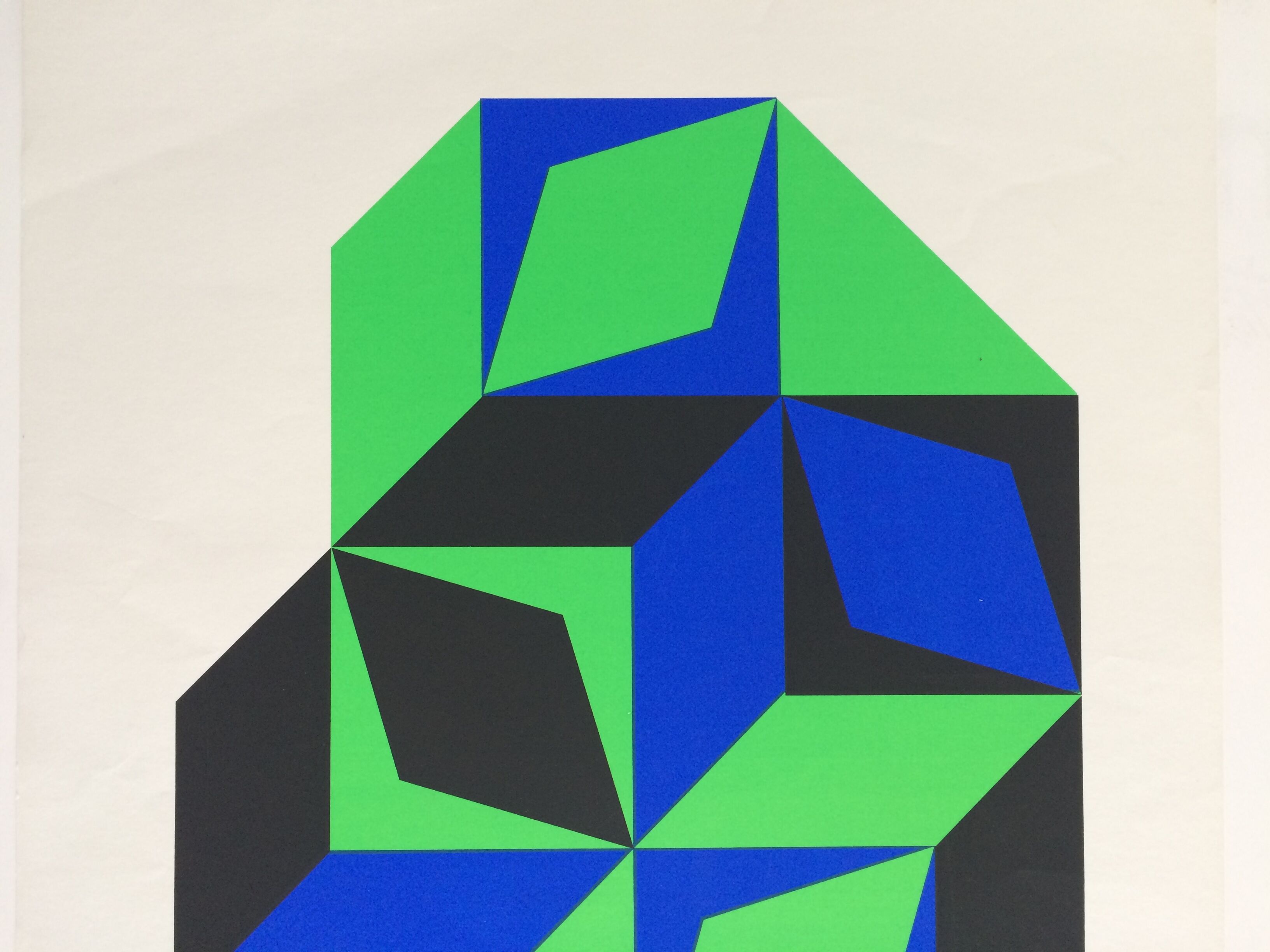 Affiche d'exposition originale Victor Vasarely "l'art vivant 1965-1968" fondation maeght, 1968