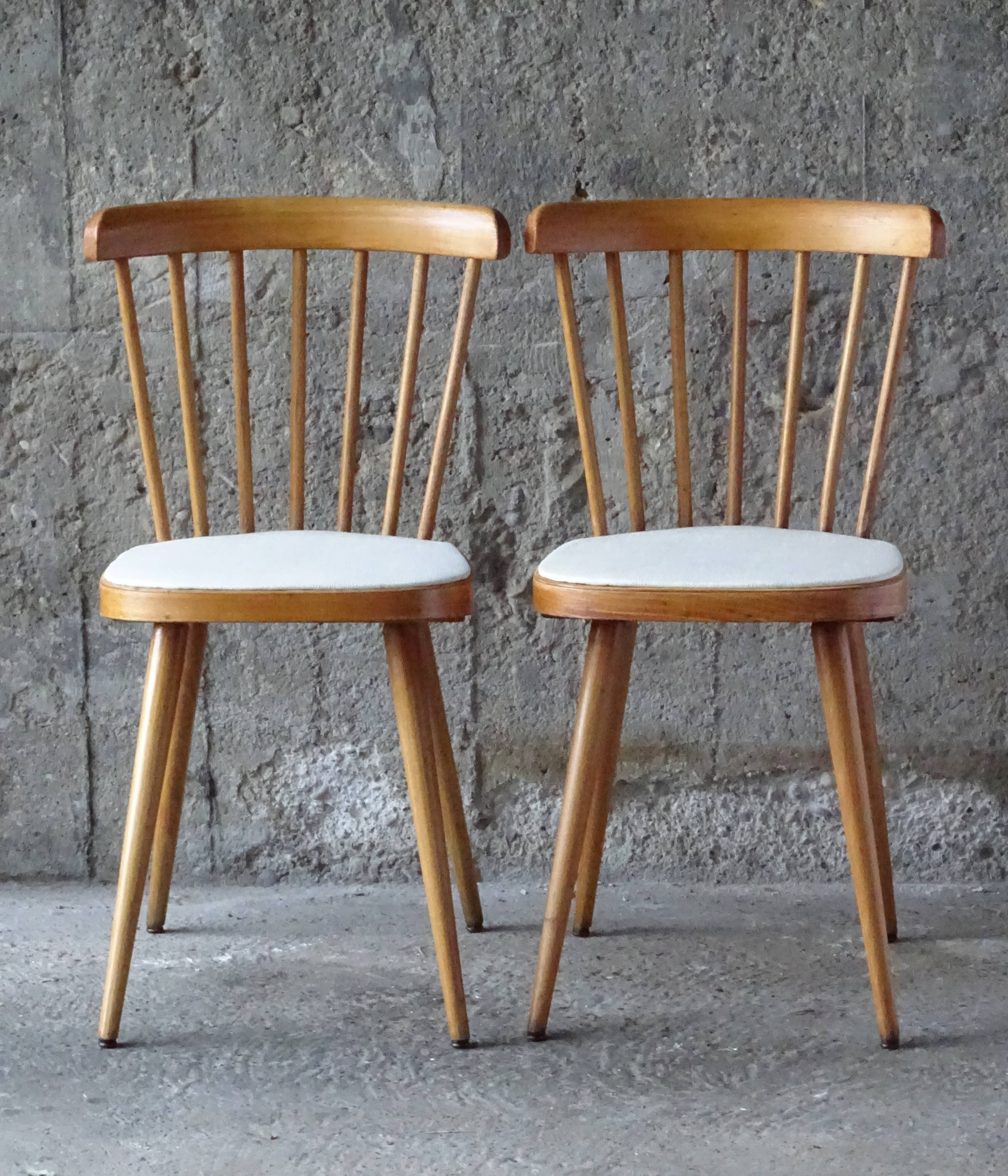 Lot de 2 chaises baumann  N°740 - 1960