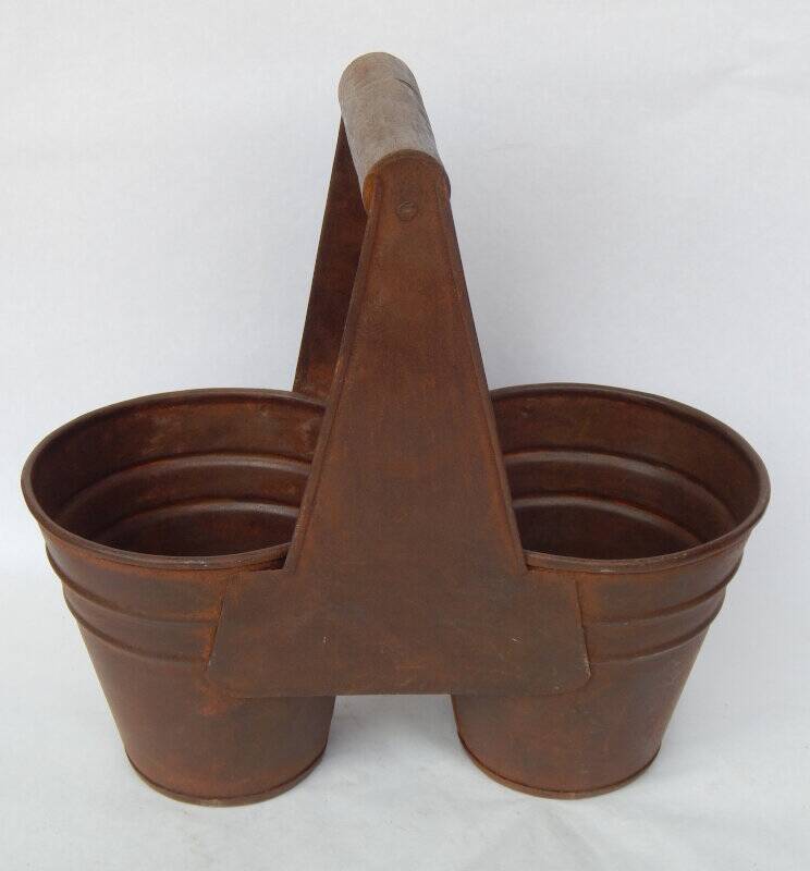 Antique Double Iron Metal Pot