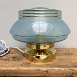 Vintage blue opaline table lamp