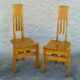 Paire de chaises modernistes bois design 1980
