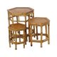 Vintage Set of 3 Bamboo and Rattan Side Tables / Nesting Tables – Boho Styl