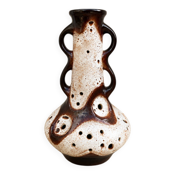 Grand pied de lampe Fat Lava ajouré années 70