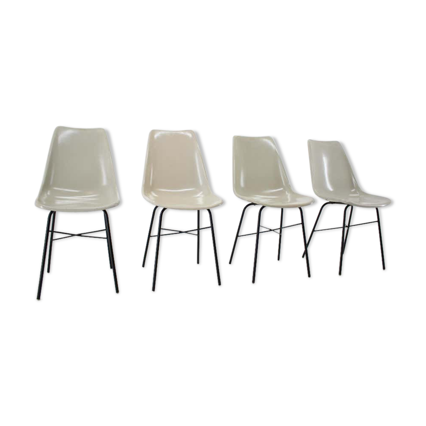 Set of 4 fiberglass dining chairs  Czechoslovakia, 1960