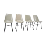 Lot de 4 chaises à manger en fibre de verre, Tchécoslovaquie, années 1960