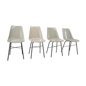 Set of 4 fiberglass dining chairs  Czechoslovakia, 1960