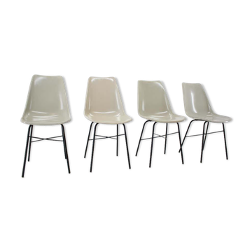 Set of 4 fiberglass dining chairs  Czechoslovakia, 1960