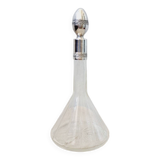 Antique small crystal and solid silver carafe