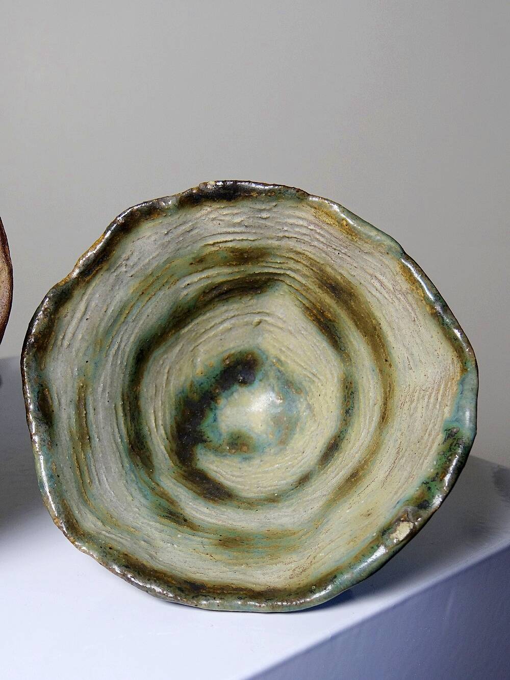 Pair of mismatched vintage "Wabi-Sabi" handcrafted ceramic/stoneware bowls