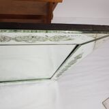 Miroir Vénitien en verre taillé 81x68 cm années 50