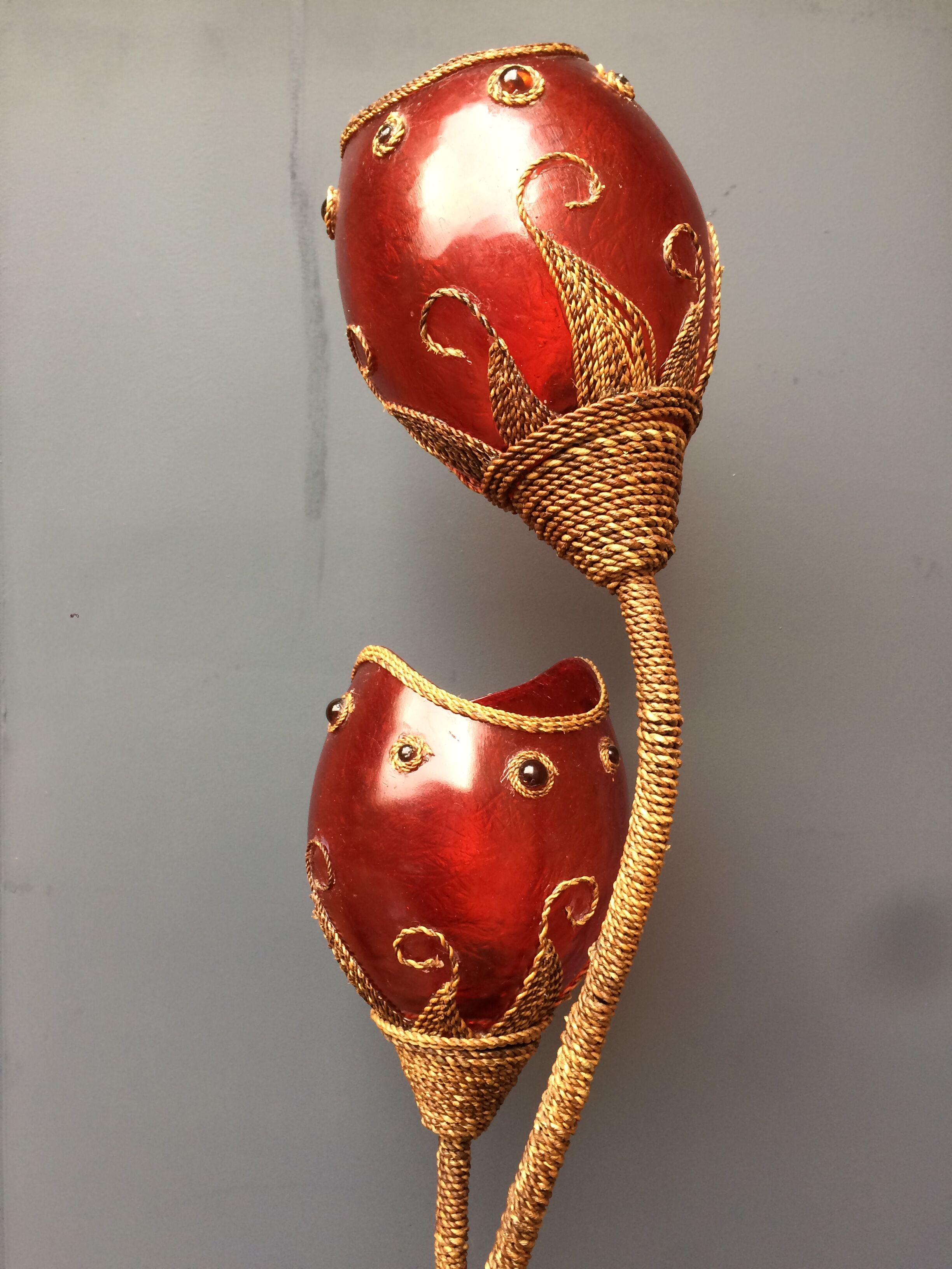 Carnival lamp in Fiber of Glass and Wicker