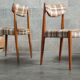 Lot de 3 chaises style scandinave tissu et bois