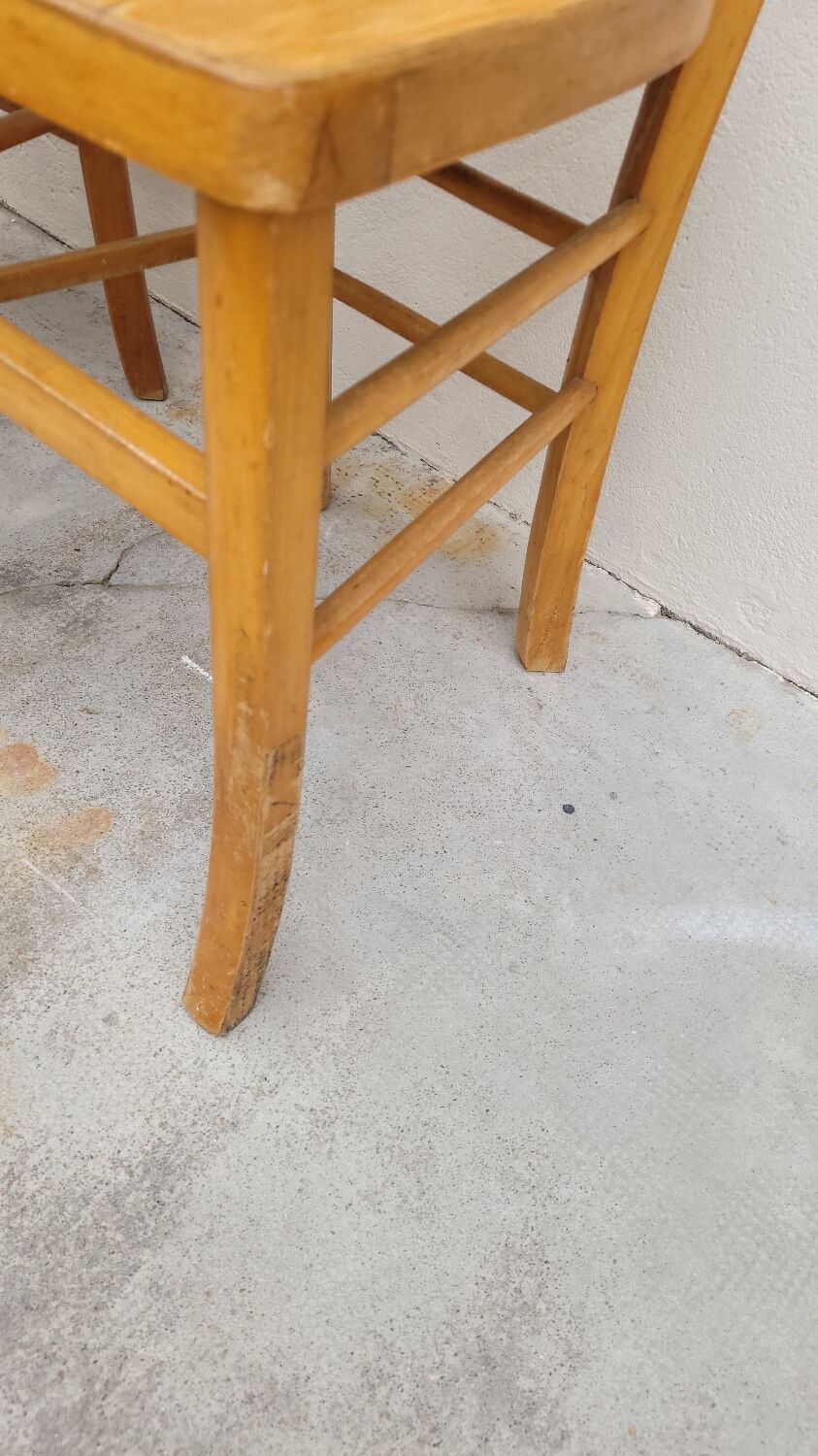 Series of 4 chairs of bistrot restaurant old 1950