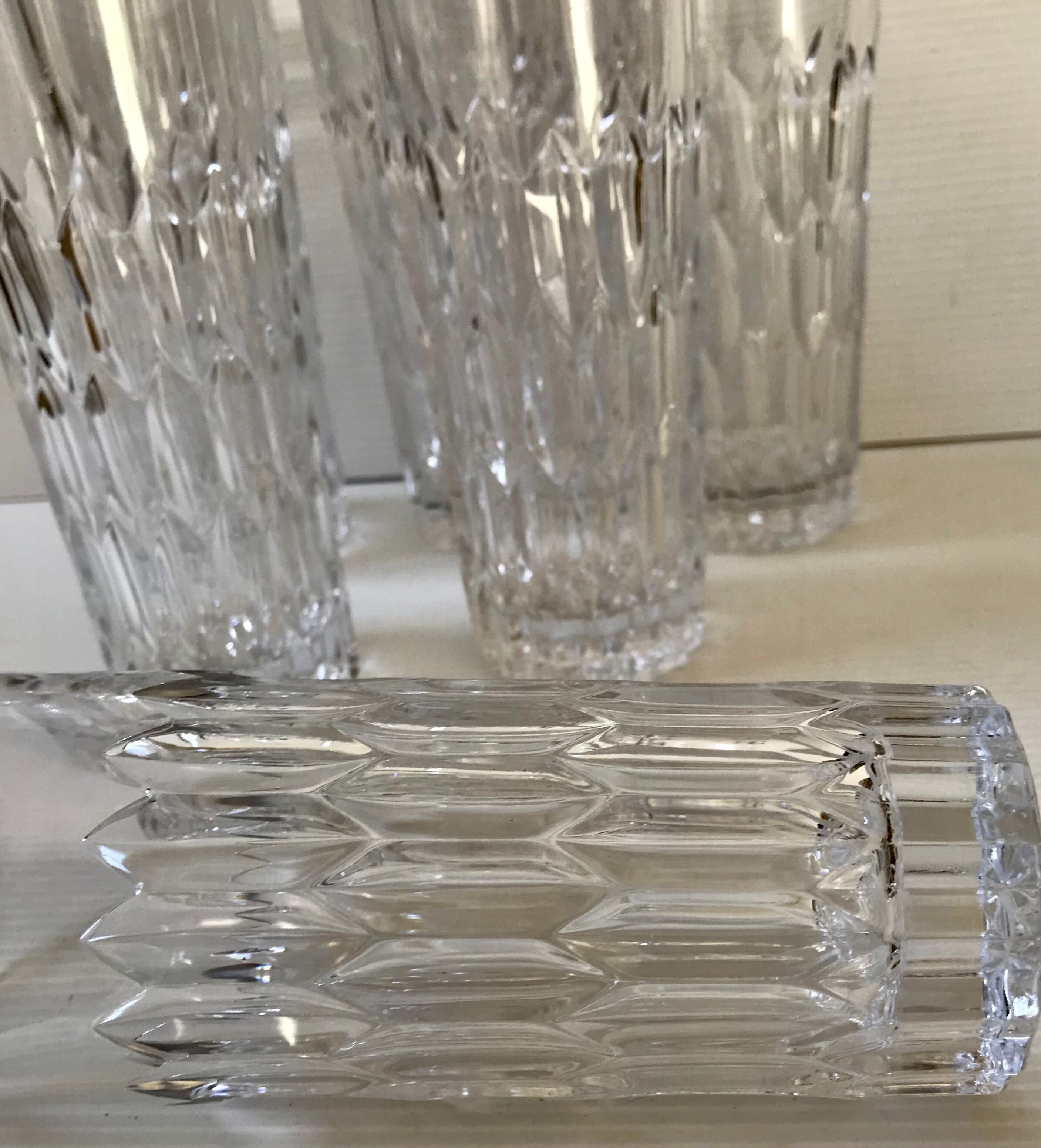 Six cut crystal glasses