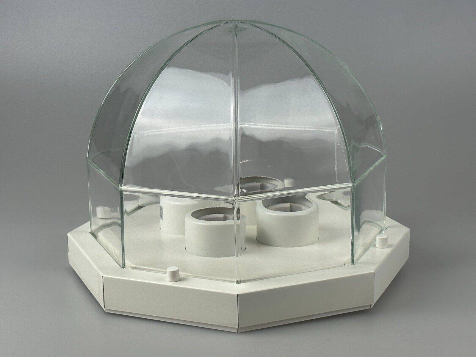 60s 70s ceiling lamp Glashütte Limburg Germany Plafoniere glass & metal