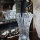 Art Nouveau cut glass vase with flowers
