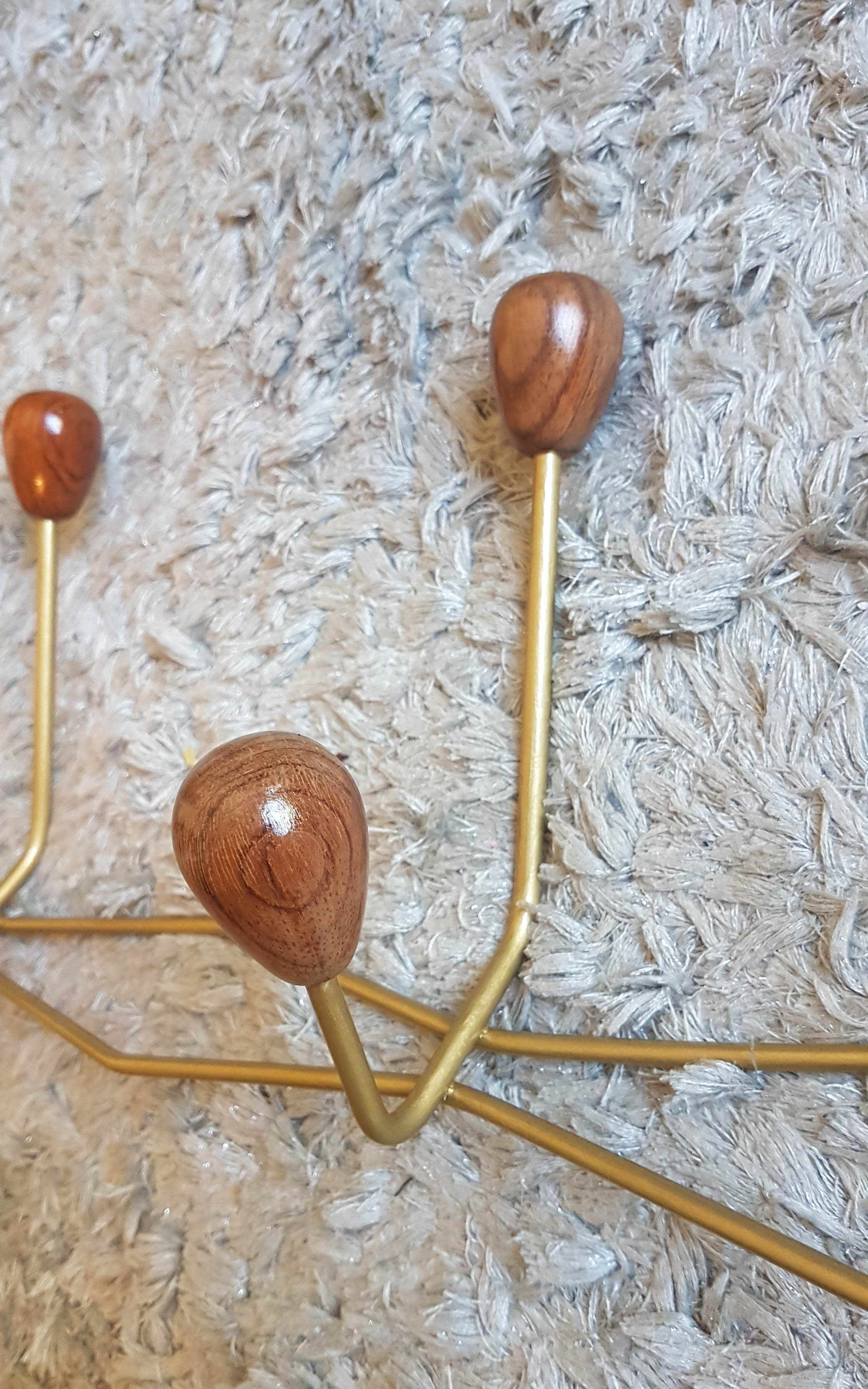 Vintage metal and wood coat rack year 50