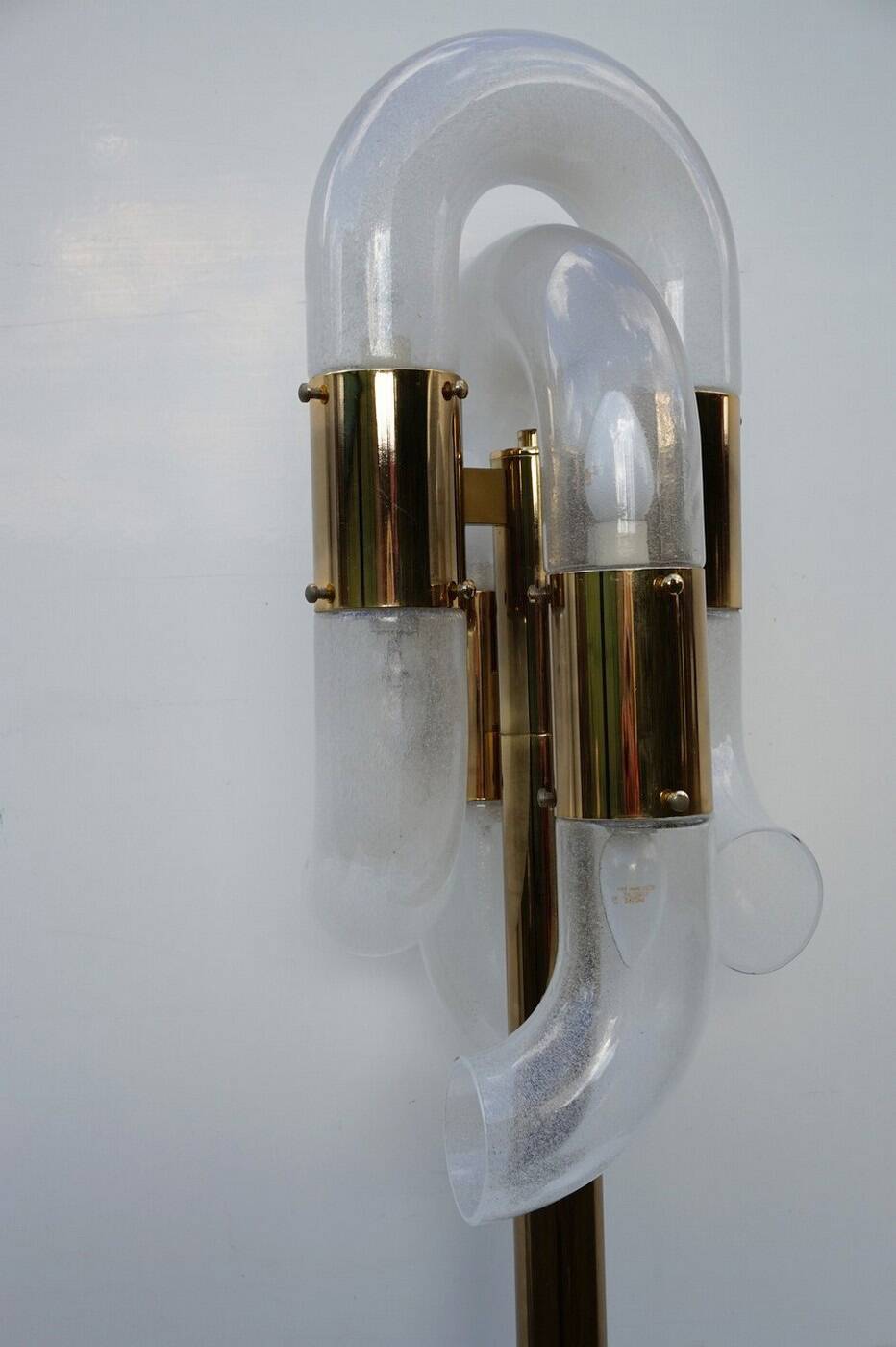 Lampe de sol en verre de Murano par Aldo Nason pour Mazegga, années 1970.