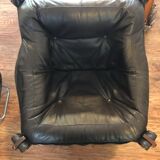 Fauteuil cuir Luna vintage