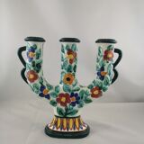 Floral ceramic candlestick, Cerart Monaco, Vintage