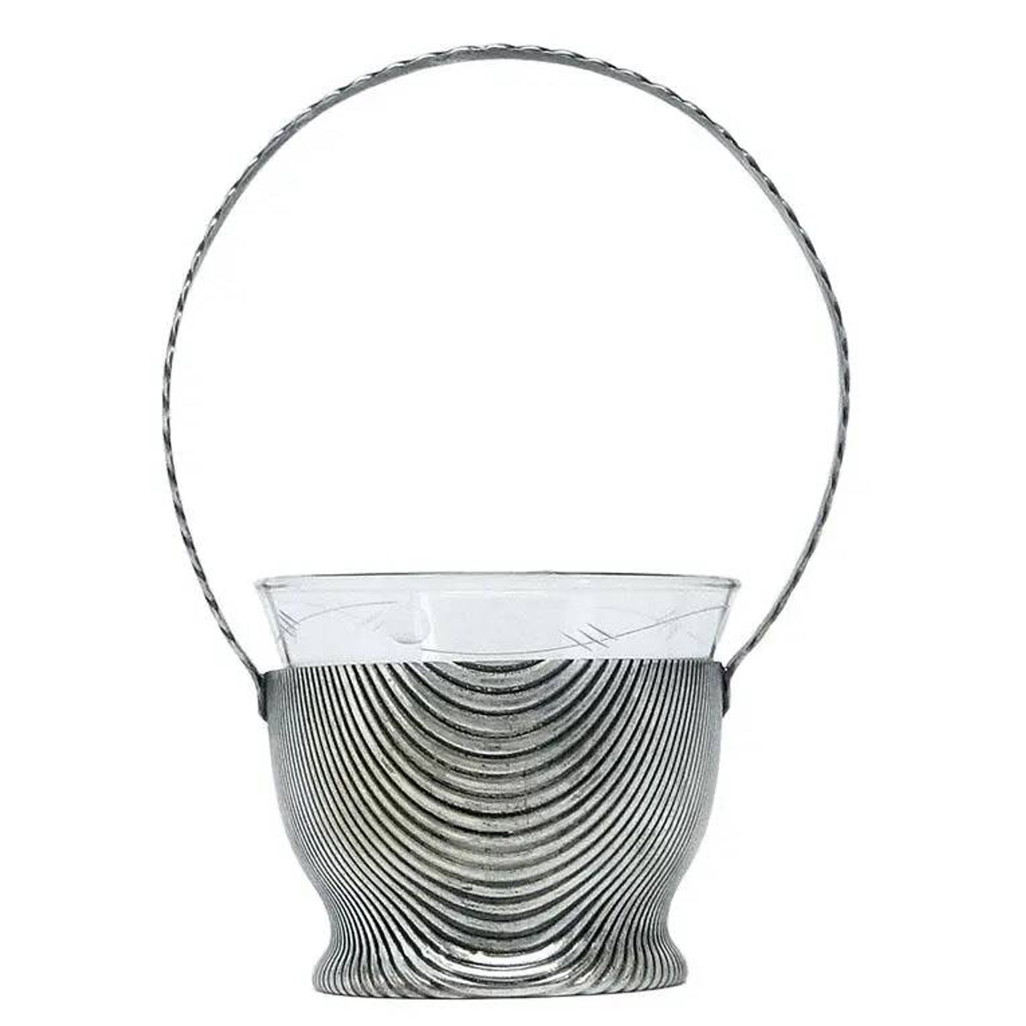Art Deco sugar bowl, silver-plated brass, Szandrik, Hungary, 1930s