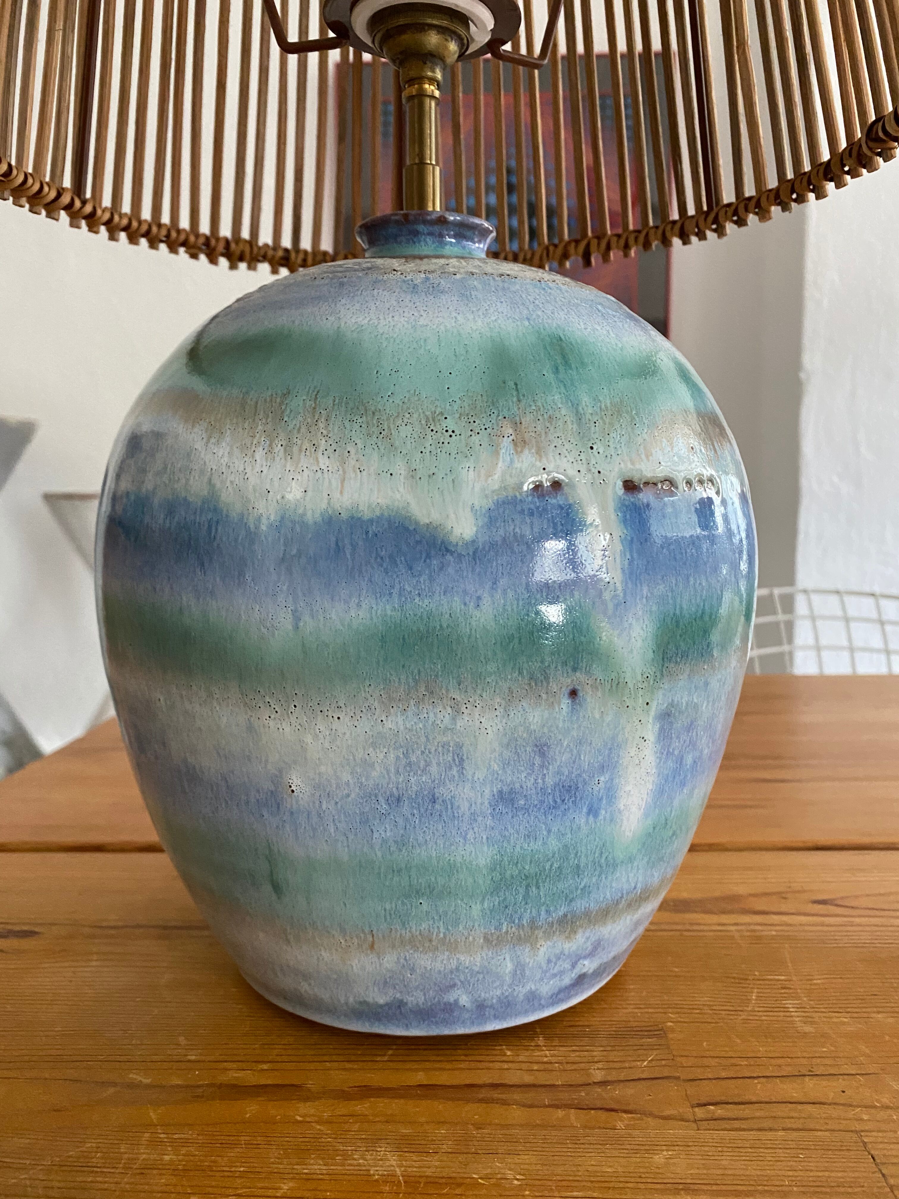 Ceramic lamp signed vintage