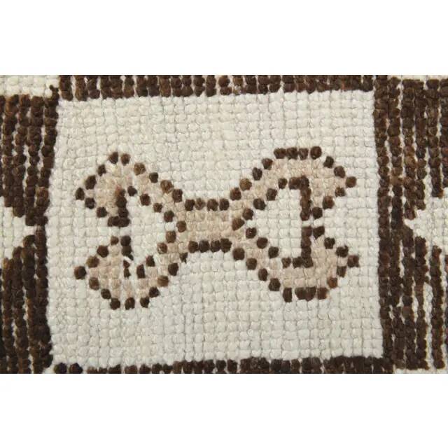 1970s Turkish Hand-Knotted Wool Cotton Beige Runner Rug 112x340