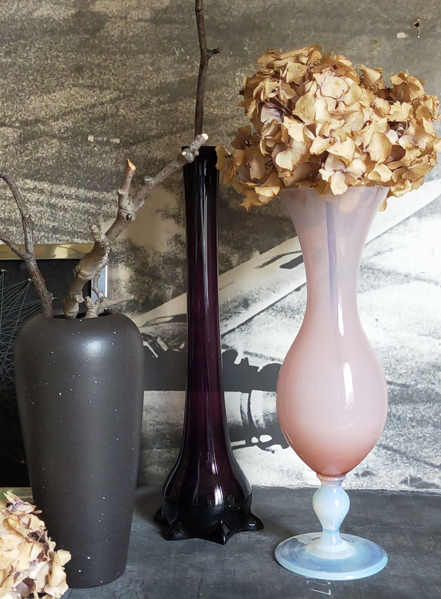 Vintage fair opaline walking vase