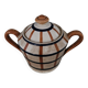 Basque sugar bowl ceramic Hbcm Bearn - vintage 1930s-40s - Brown orange/m