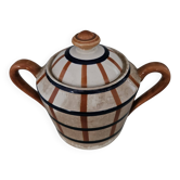 Sucrier basque faïence Hbcm Bearn -vintage années 30-40- Brun orangé/m