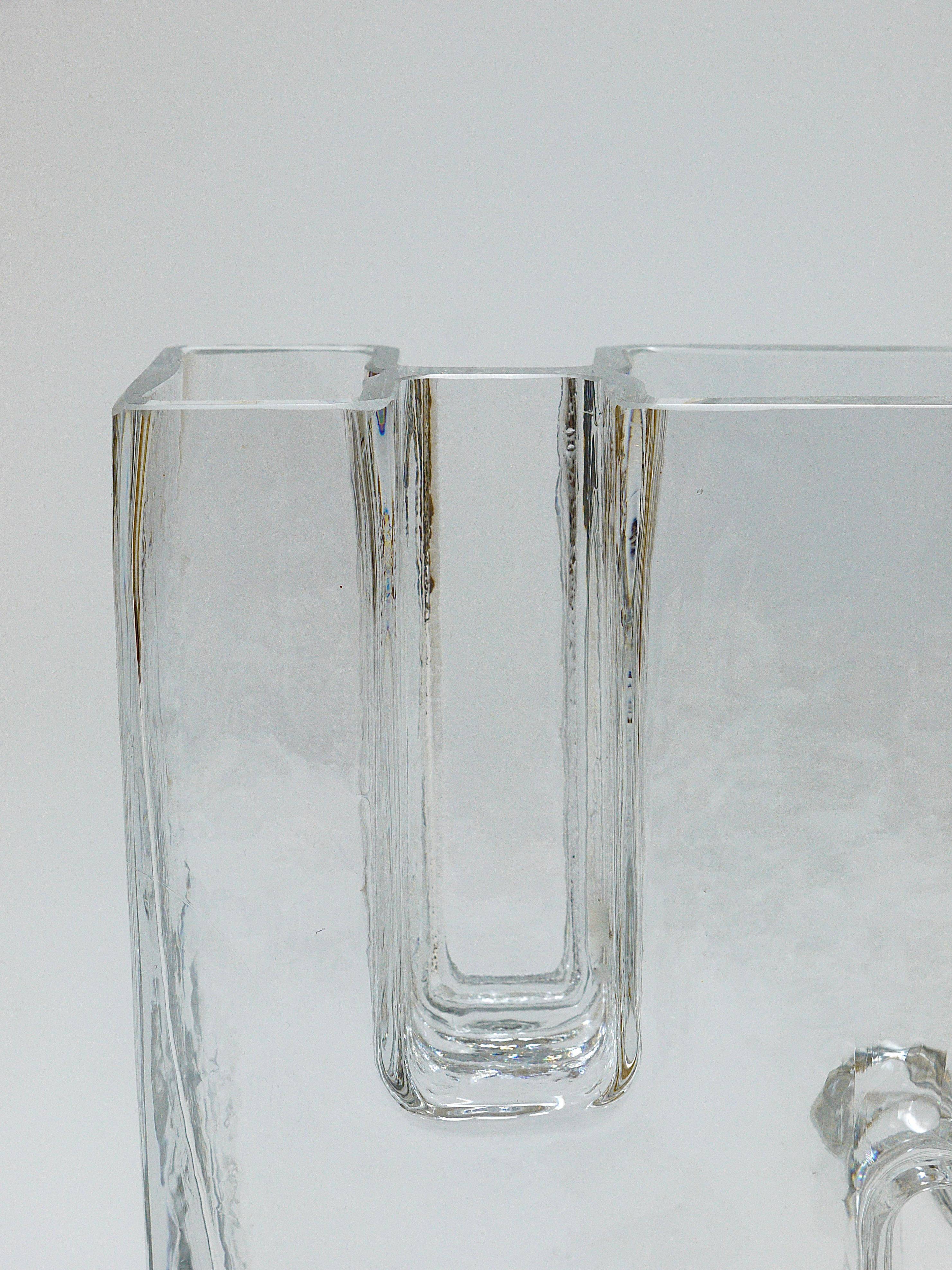 Ice Op Art glass vase by Claus Josef Riedel, Austria, 1970s