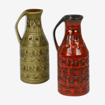 Pair of vases German Bodo Mans Bay Keramik 1960s