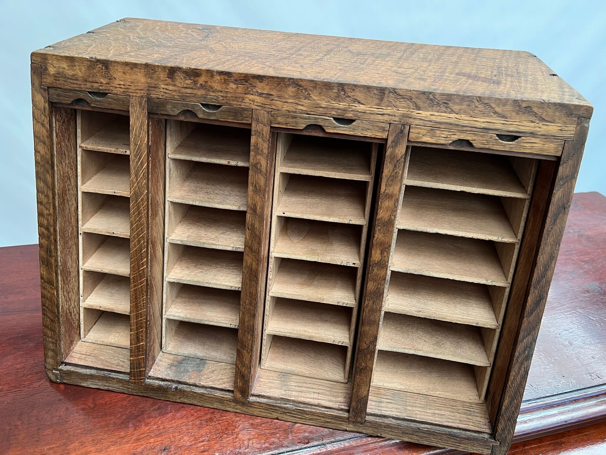 Small curtain binder or craft furniture with 4 wooden shutters