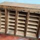 Small curtain binder or craft furniture with 4 wooden shutters