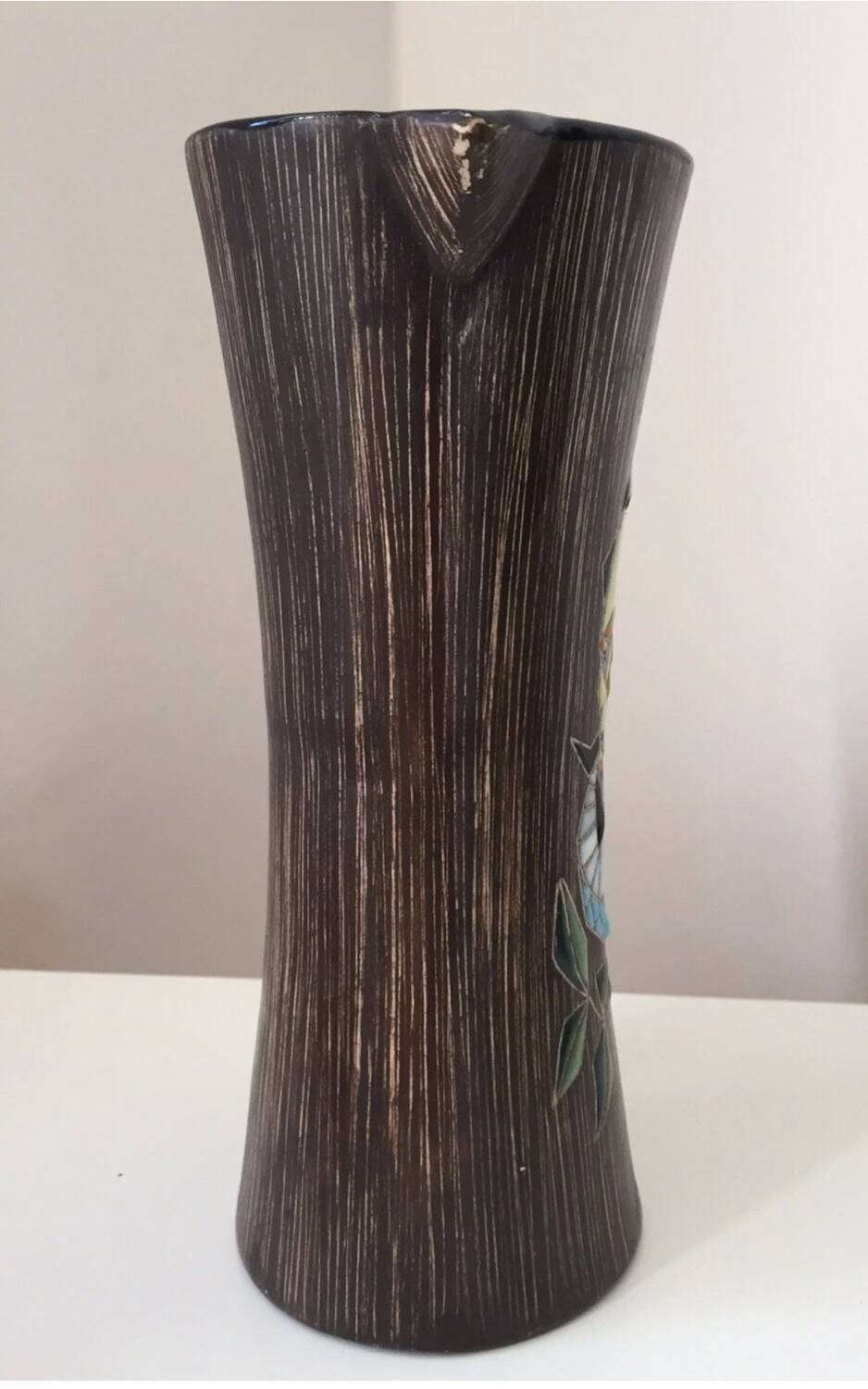 Pichet en céramique effet bois, 1950