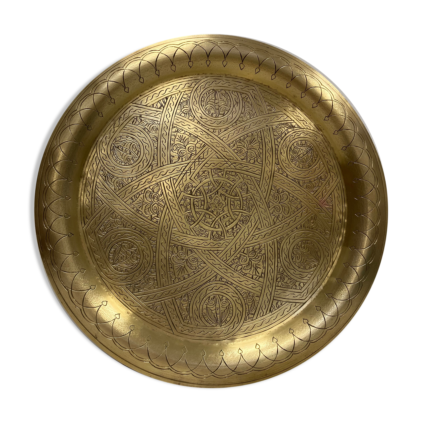 Golden brass tray