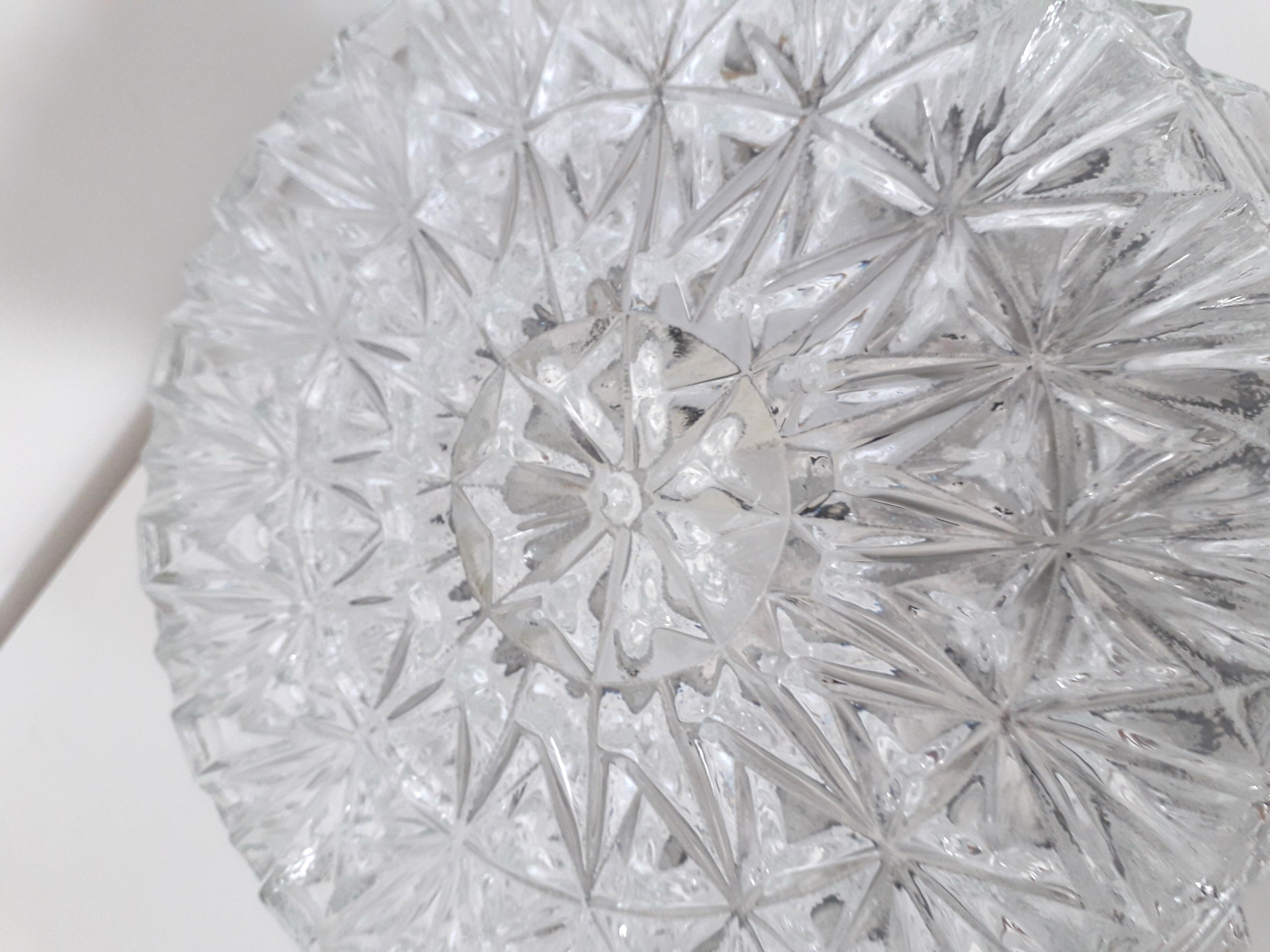Vintage ceiling lamp / wall lamp - Molded glass - Round shape - 1970