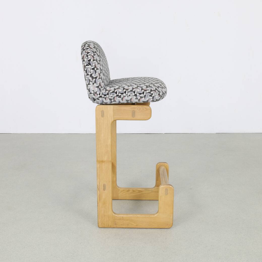 3x bar stool in pinewood by brune, 1970s