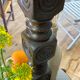 Side table floor lamp in Basque turned wood 50