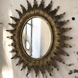 Old flowered sun golden mirror