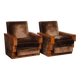 Paire de fauteuils géométrique du XXe siècle