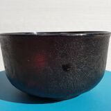 Salad bowl Sierra glass ruby granite frosted Arcoroc 1970