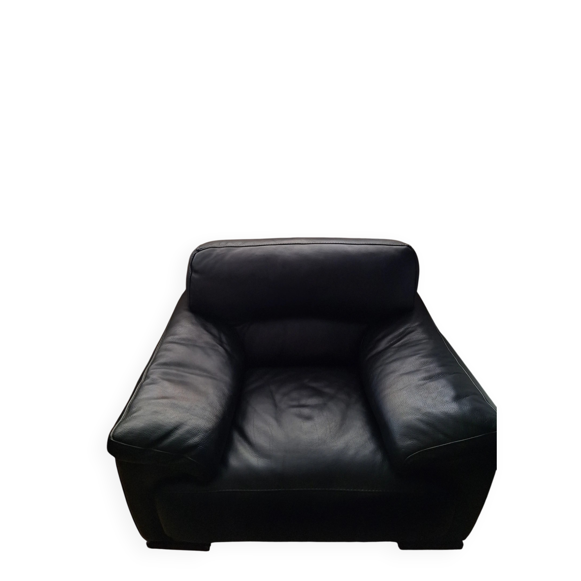 Black leather armchair Roche Bobois