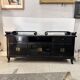 Oriental buffet cabinet, lacquered wood and engraved handles, 20th century – Japan