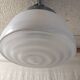 XXL industrial-style opaline globe ceiling light - mid-20th century
