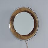 Decorative wall mirror with lighting by M. Furgeri, Italy, 1960s